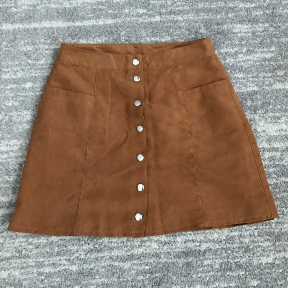 Faux suede mini skirt